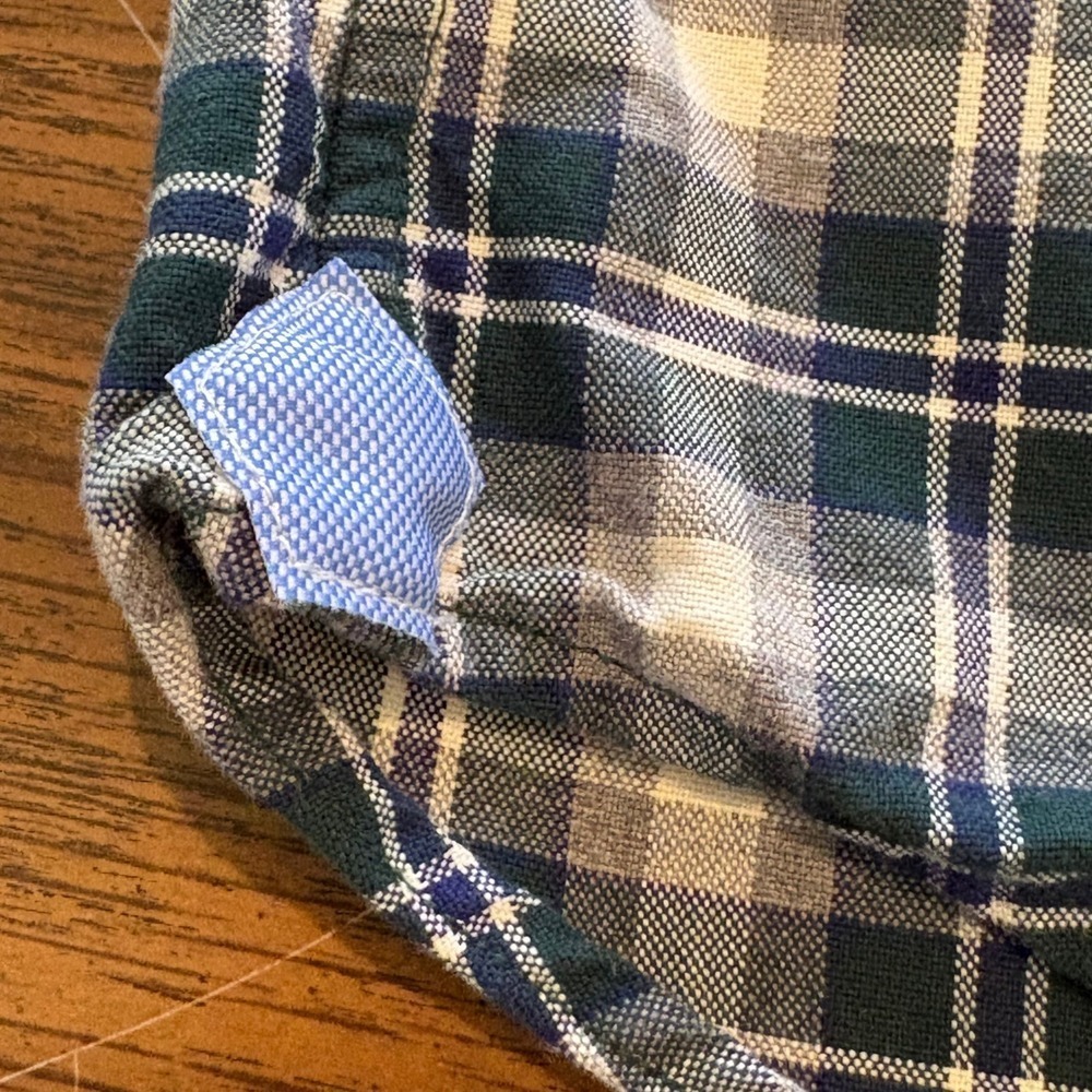 Cremieux Classics Button Down Shirt Mens XL Green Navy Plaid Cotton Tartan EUC - Picture 9 of 13